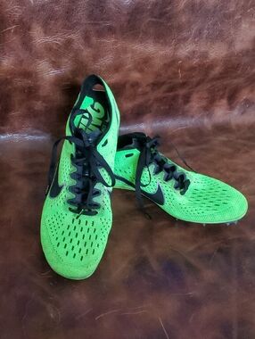 Nike Neon Green Running Spikes with Black Accents